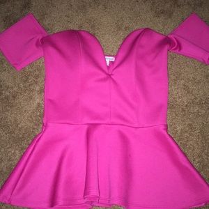 Hot pink peplum top